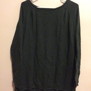 4/$25 Long rolled hem sweater green